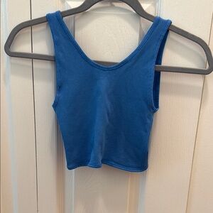 Urban Outfitters Blue Cropped Fitted Tank Top
